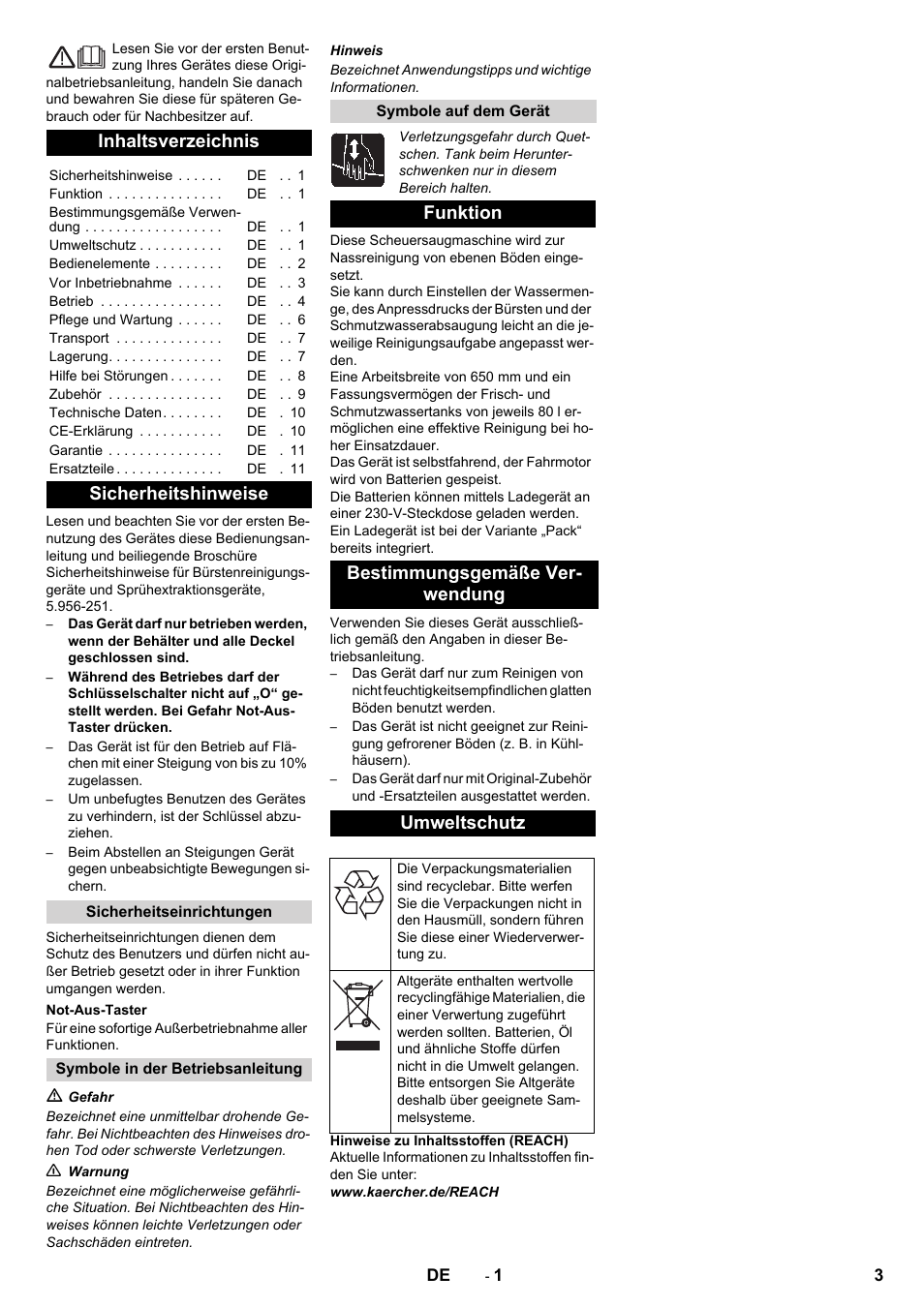 Karcher B 80 W Bp Pack User Manual | Page 3 / 260