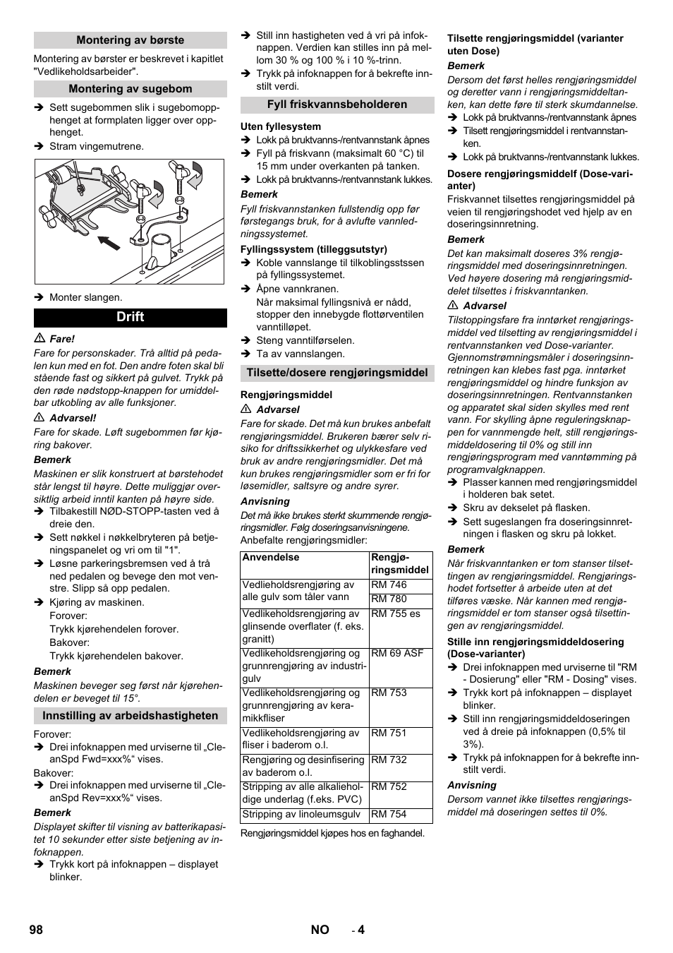 Drift | Karcher B 80 W Bp Pack User Manual | Page 98 / 260