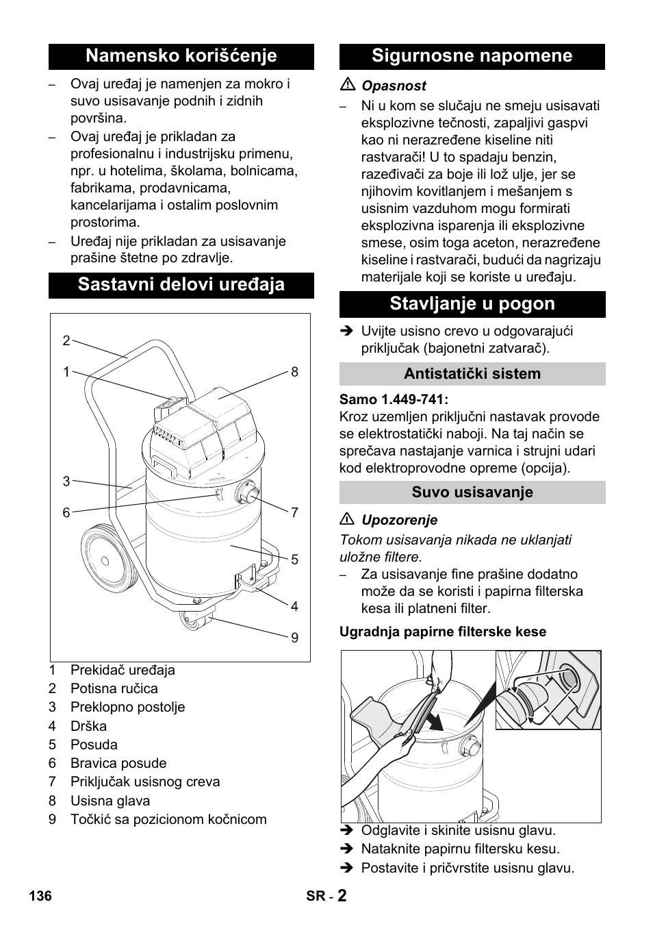 Karcher Промышленный пылесос NT 802 IV User Manual | Page 136 / 176