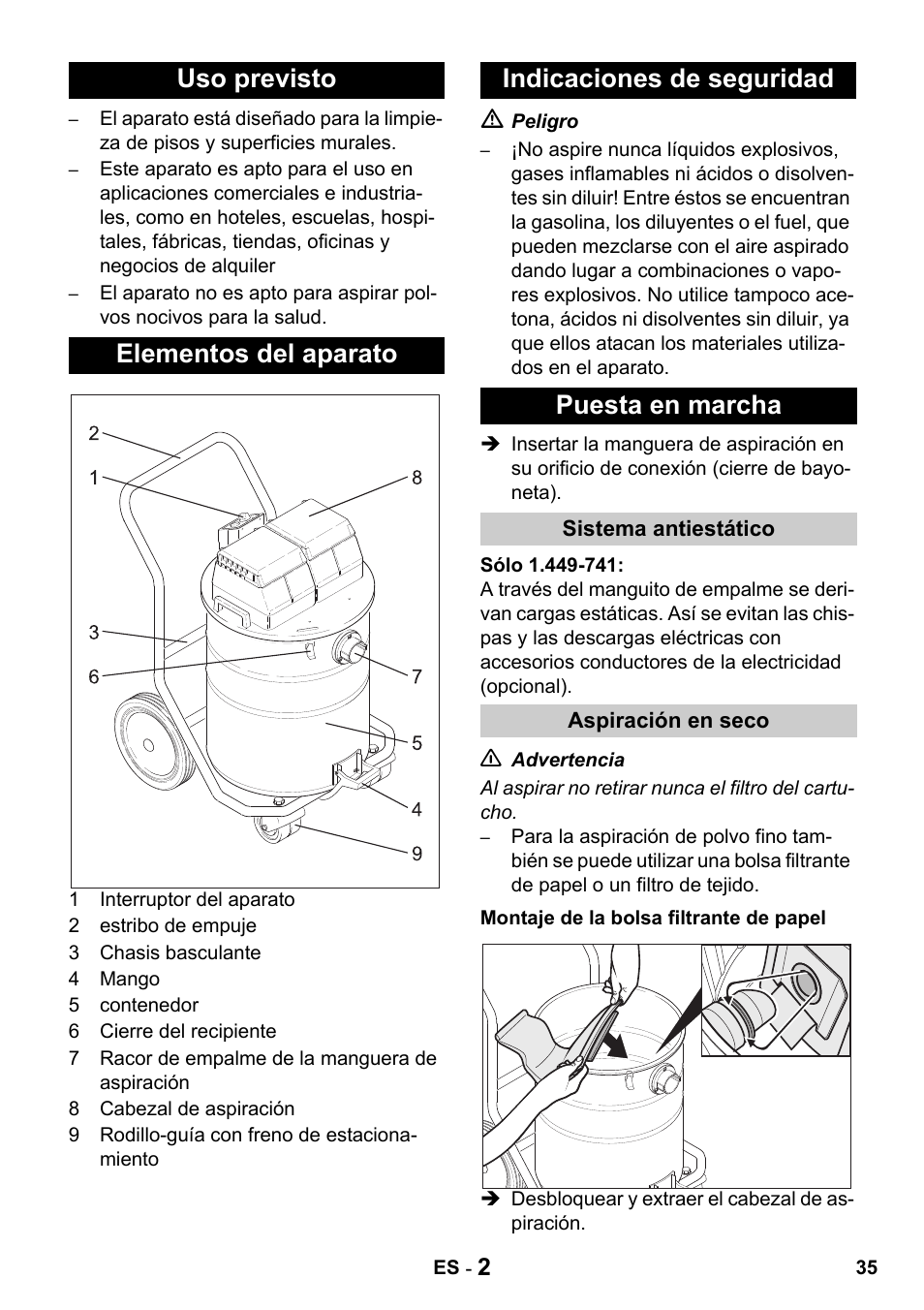 Karcher Промышленный пылесос NT 802 IV User Manual | Page 35 / 176