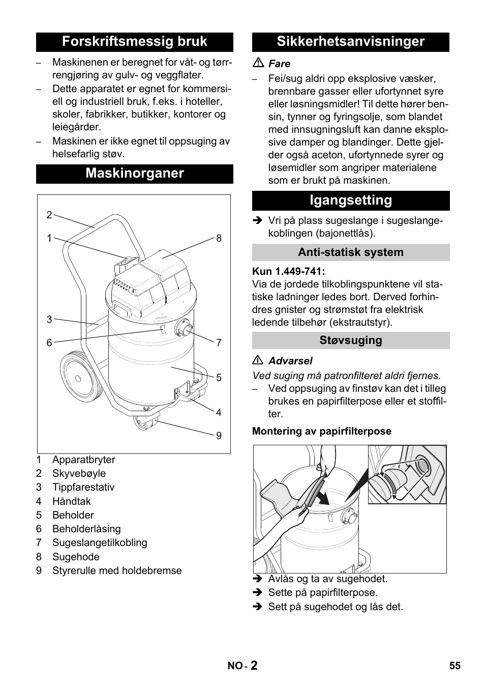 Karcher Промышленный пылесос NT 802 IV User Manual | Page 55 / 176