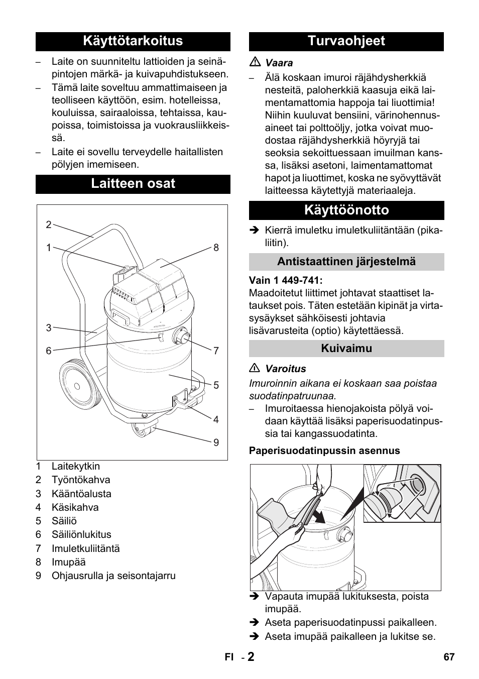 Karcher Промышленный пылесос NT 802 IV User Manual | Page 67 / 176