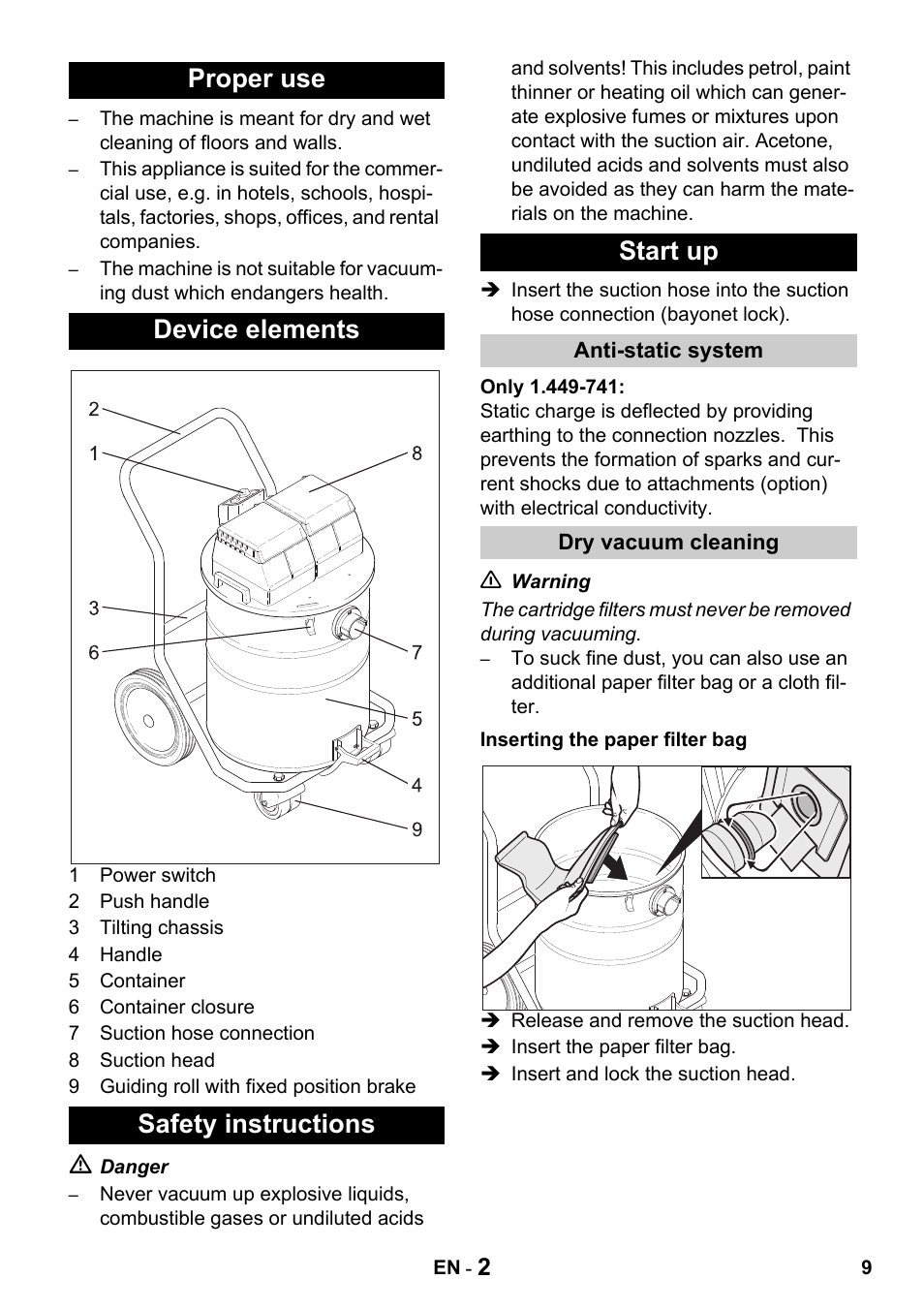 Karcher Промышленный пылесос NT 802 IV User Manual | Page 9 / 176