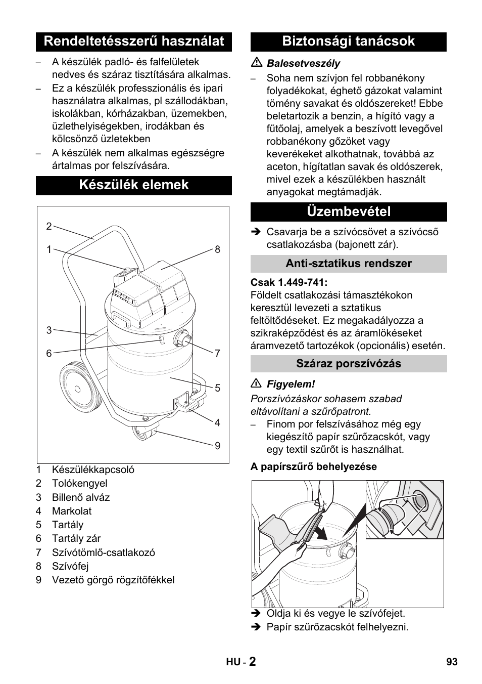 Karcher Промышленный пылесос NT 802 IV User Manual | Page 93 / 176