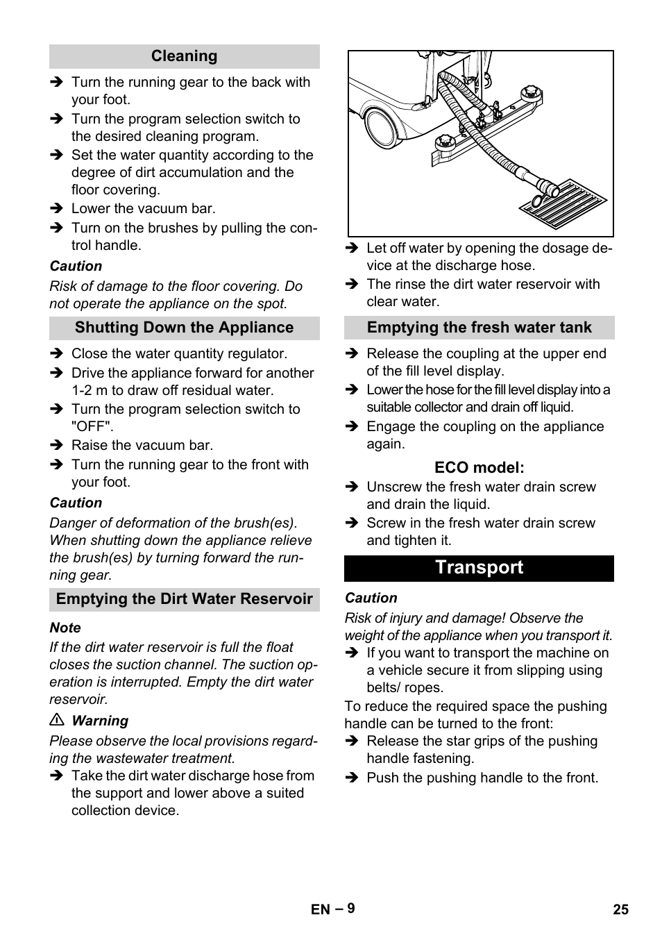 Transport | Karcher BR 40-25 C Bp Pack User Manual | Page 25 / 136