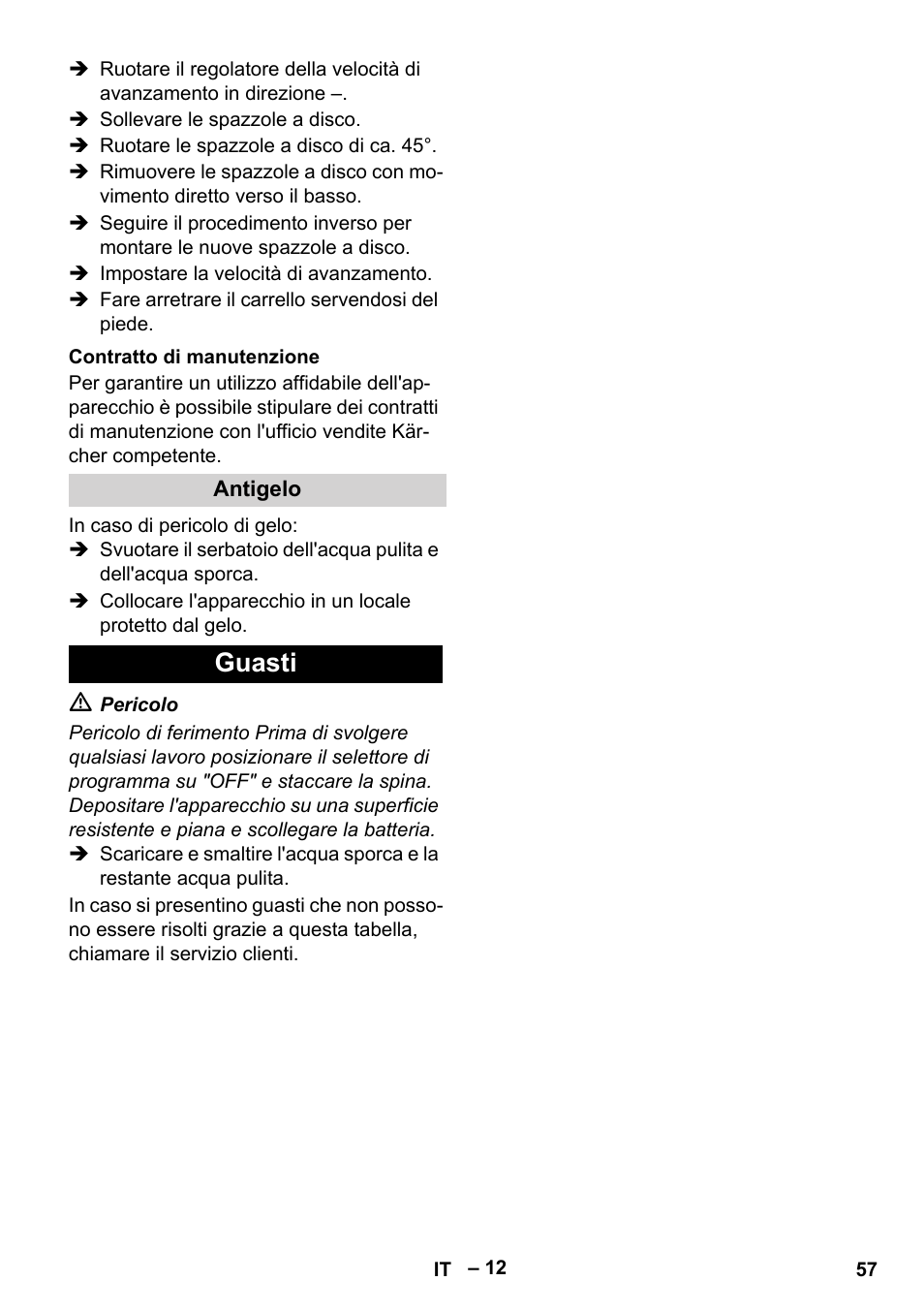 Guasti | Karcher BR 40-25 C Bp Pack User Manual | Page 57 / 136