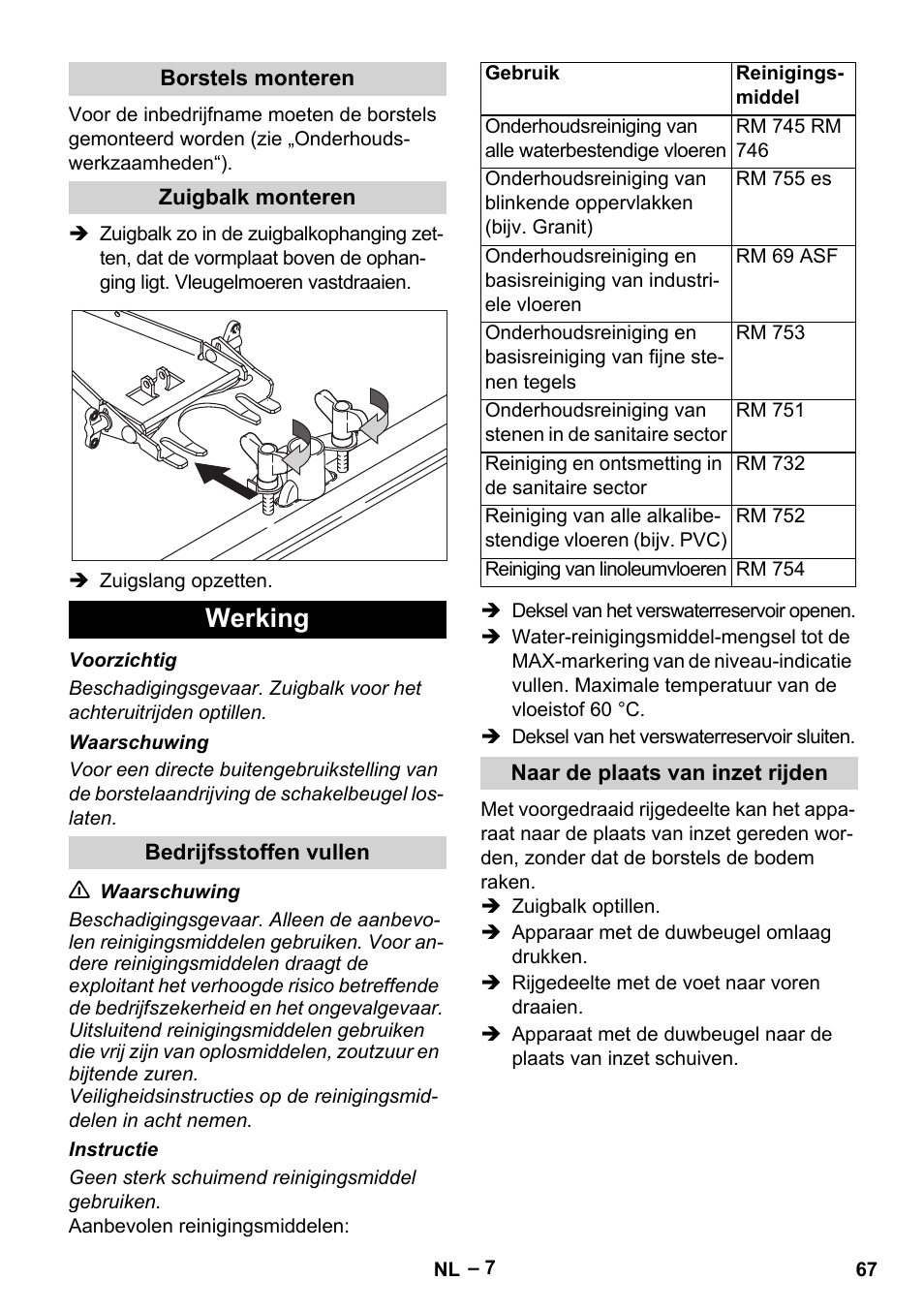 Werking | Karcher BR 40-25 C Bp Pack User Manual | Page 67 / 136