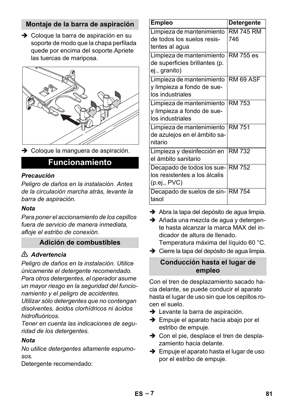 Funcionamiento | Karcher BR 40-25 C Bp Pack User Manual | Page 81 / 136