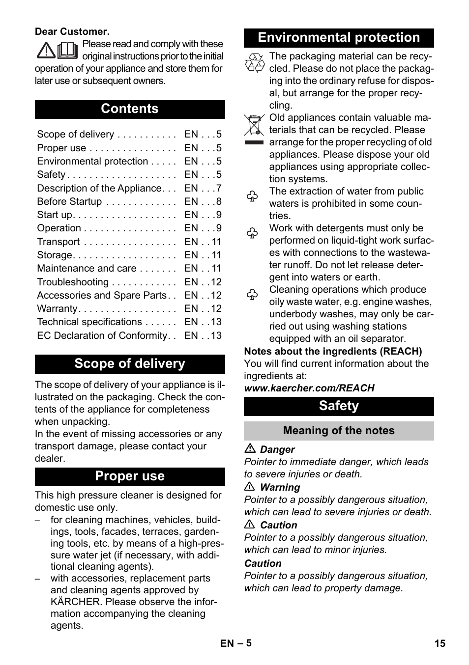 Karcher K 7 Premium User Manual | Page 15 / 288