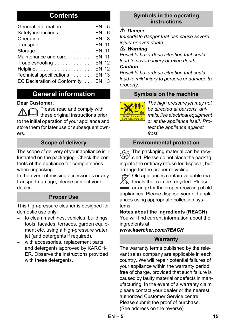 Karcher K 4-600 User Manual | Page 15 / 262