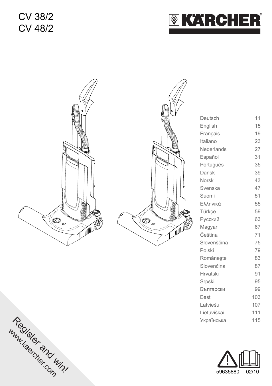 Karcher CV 38-2 User Manual | 124 pages