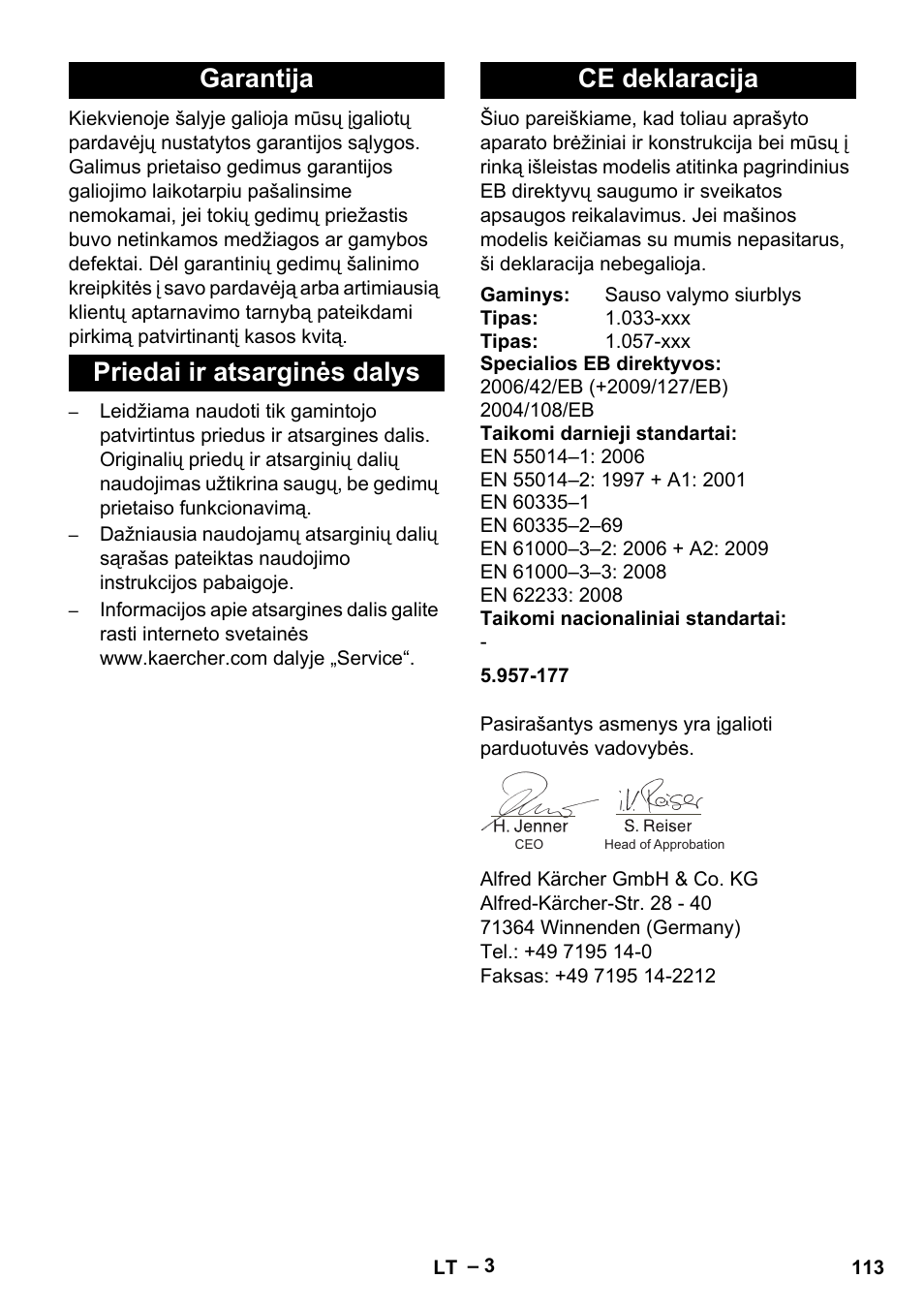 Karcher CV 38-2 User Manual | Page 113 / 124