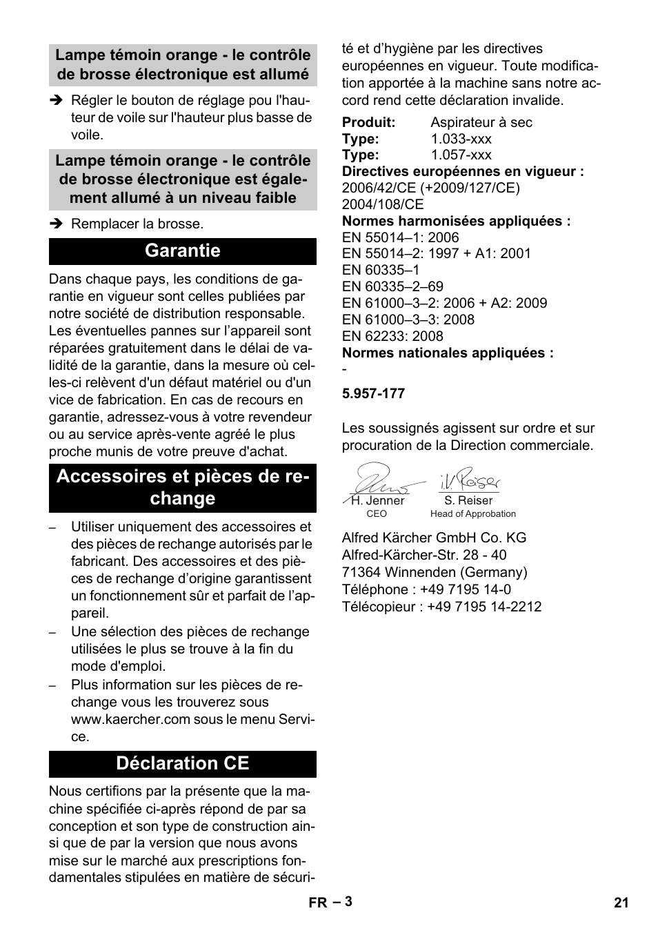 Karcher CV 38-2 User Manual | Page 21 / 124