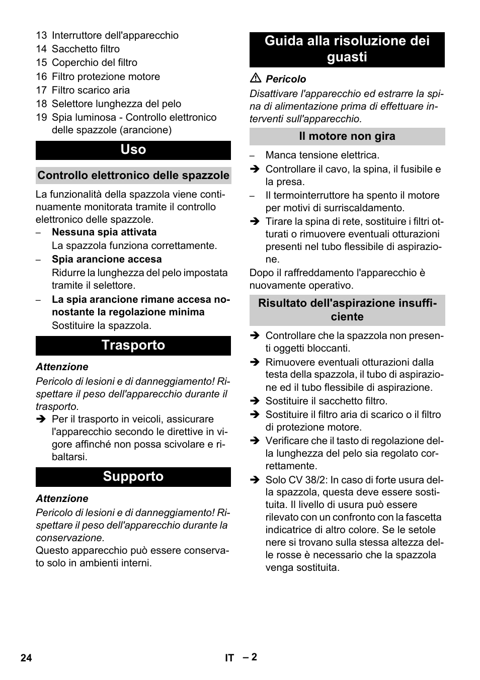 Karcher CV 38-2 User Manual | Page 24 / 124