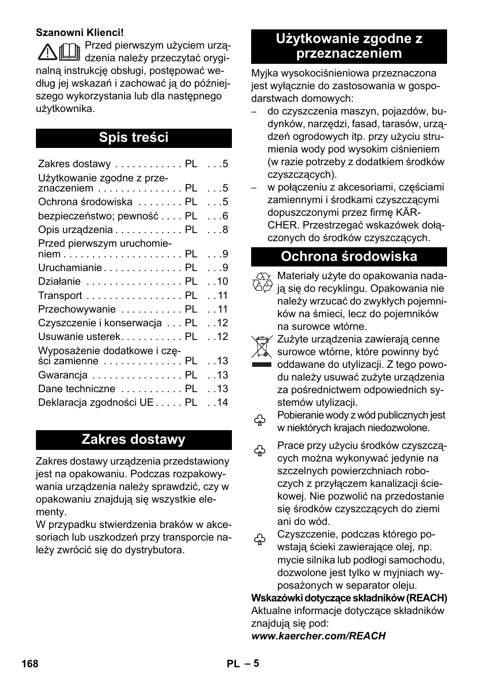 Karcher K 5 Compact User Manual | Page 168 / 278