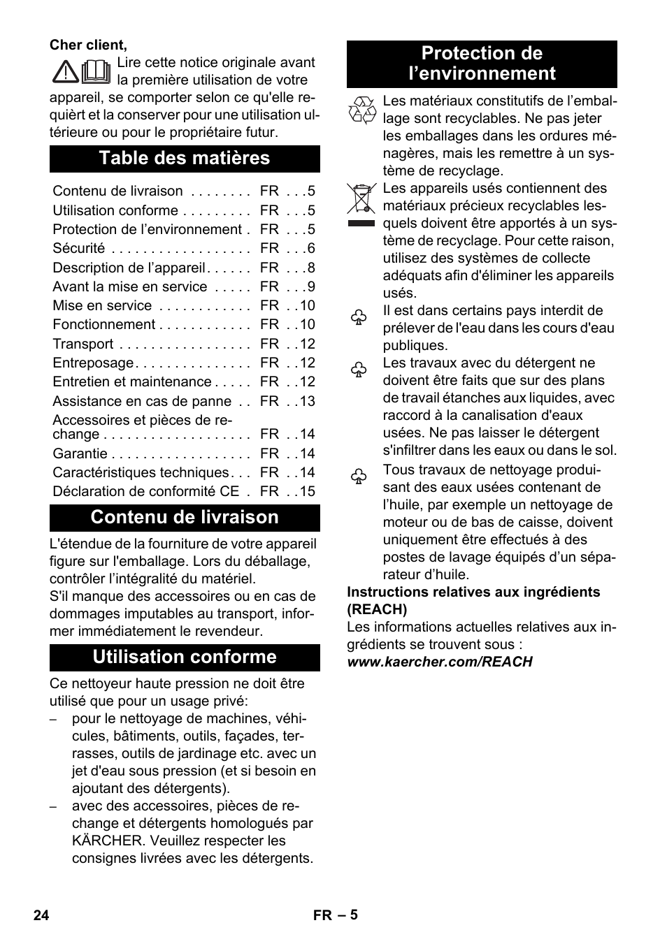 Karcher K 5 Classic User Manual | Page 24 / 286