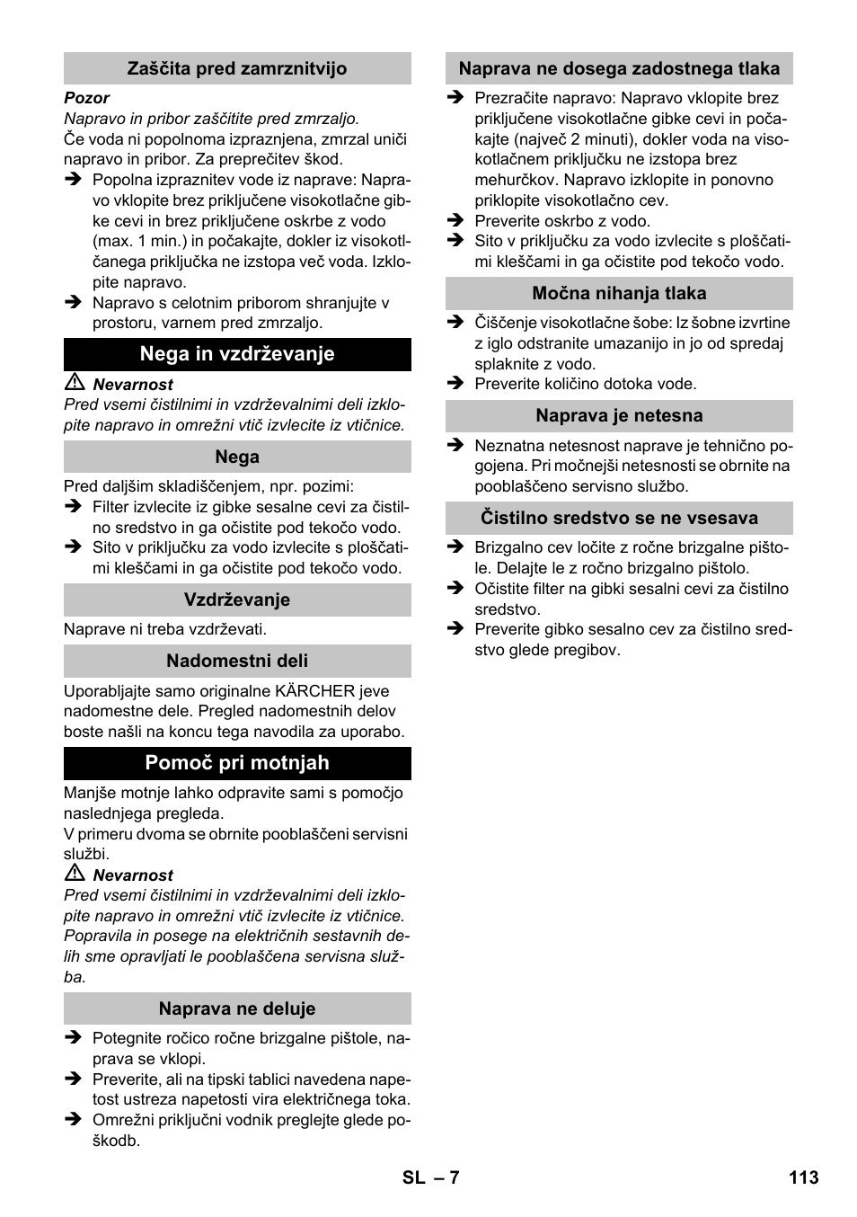 Karcher K 2 Basic User Manual | Page 113 / 180