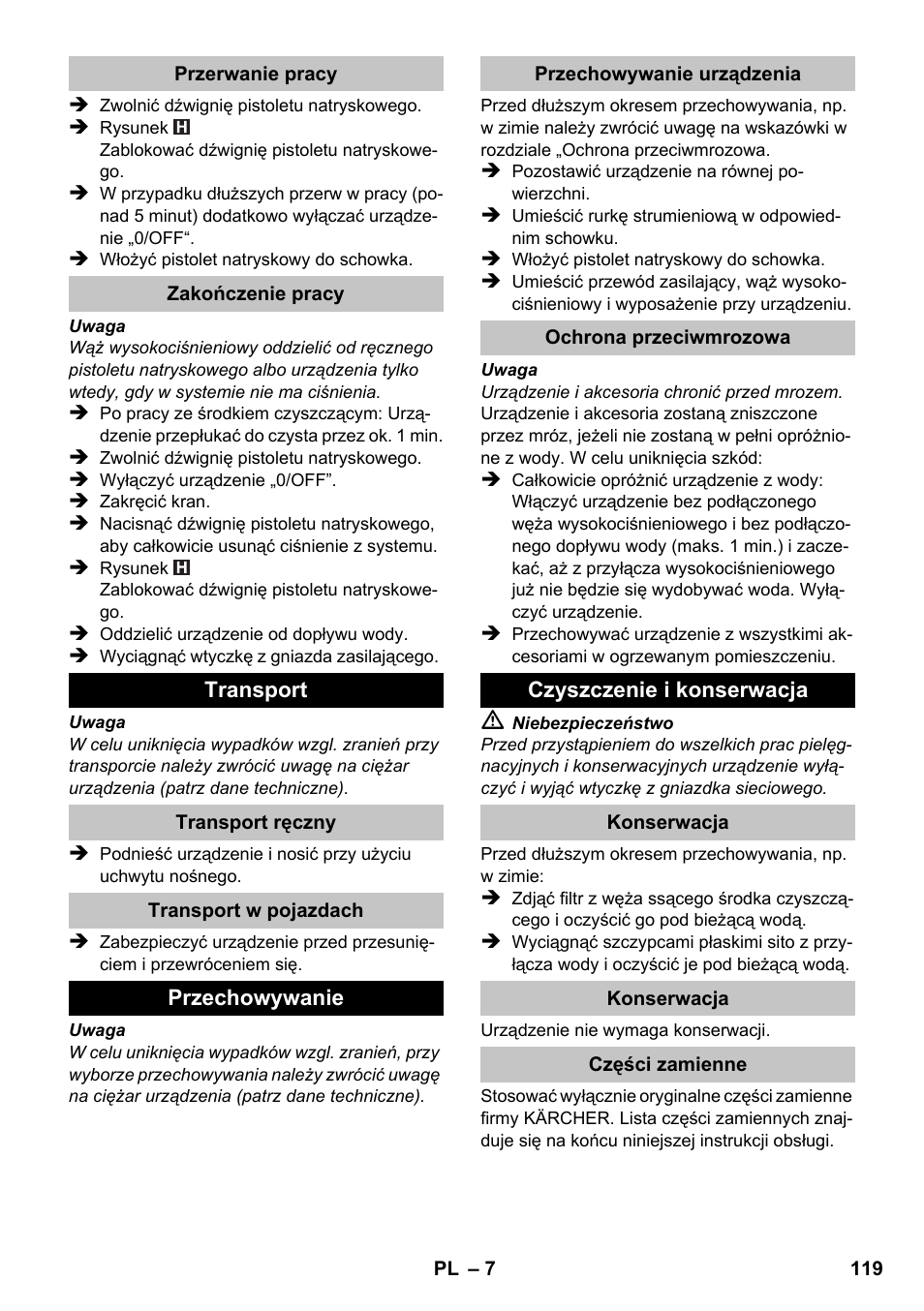 Karcher K 2 Basic User Manual | Page 119 / 180