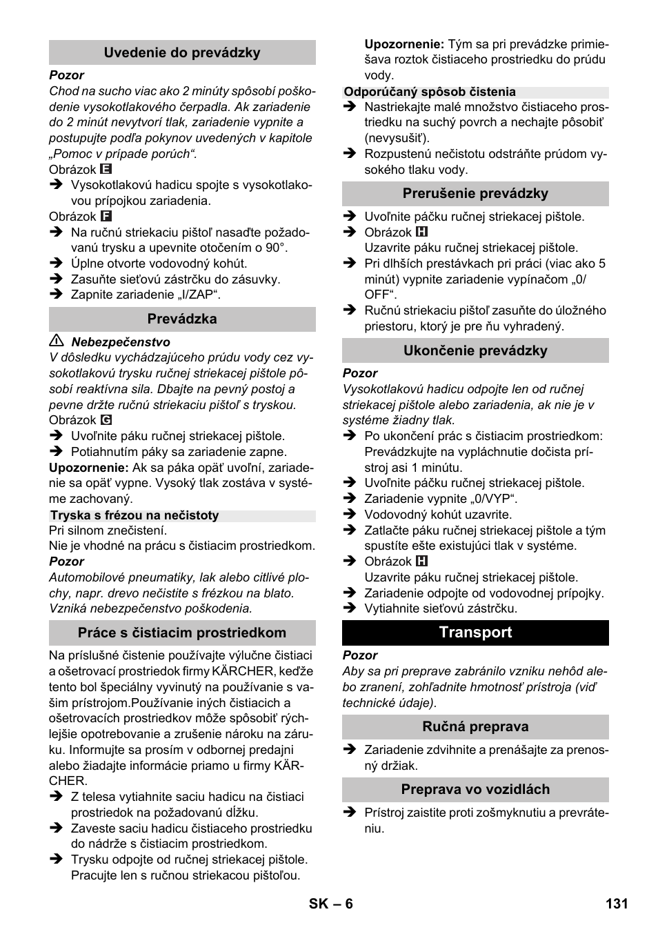 Karcher K 2 Basic User Manual | Page 131 / 180