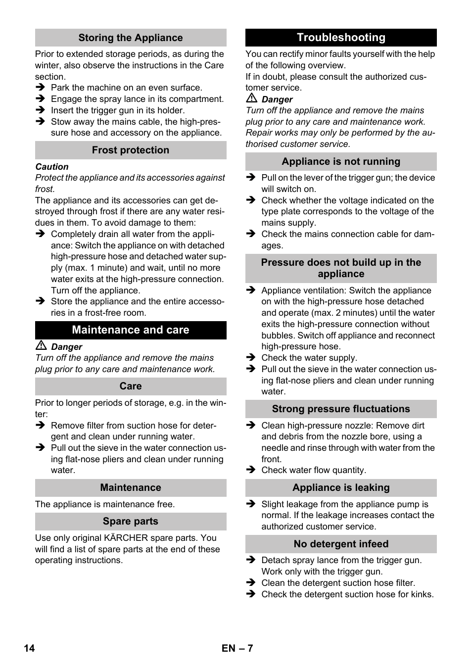 Karcher K 2 Basic User Manual | Page 14 / 180