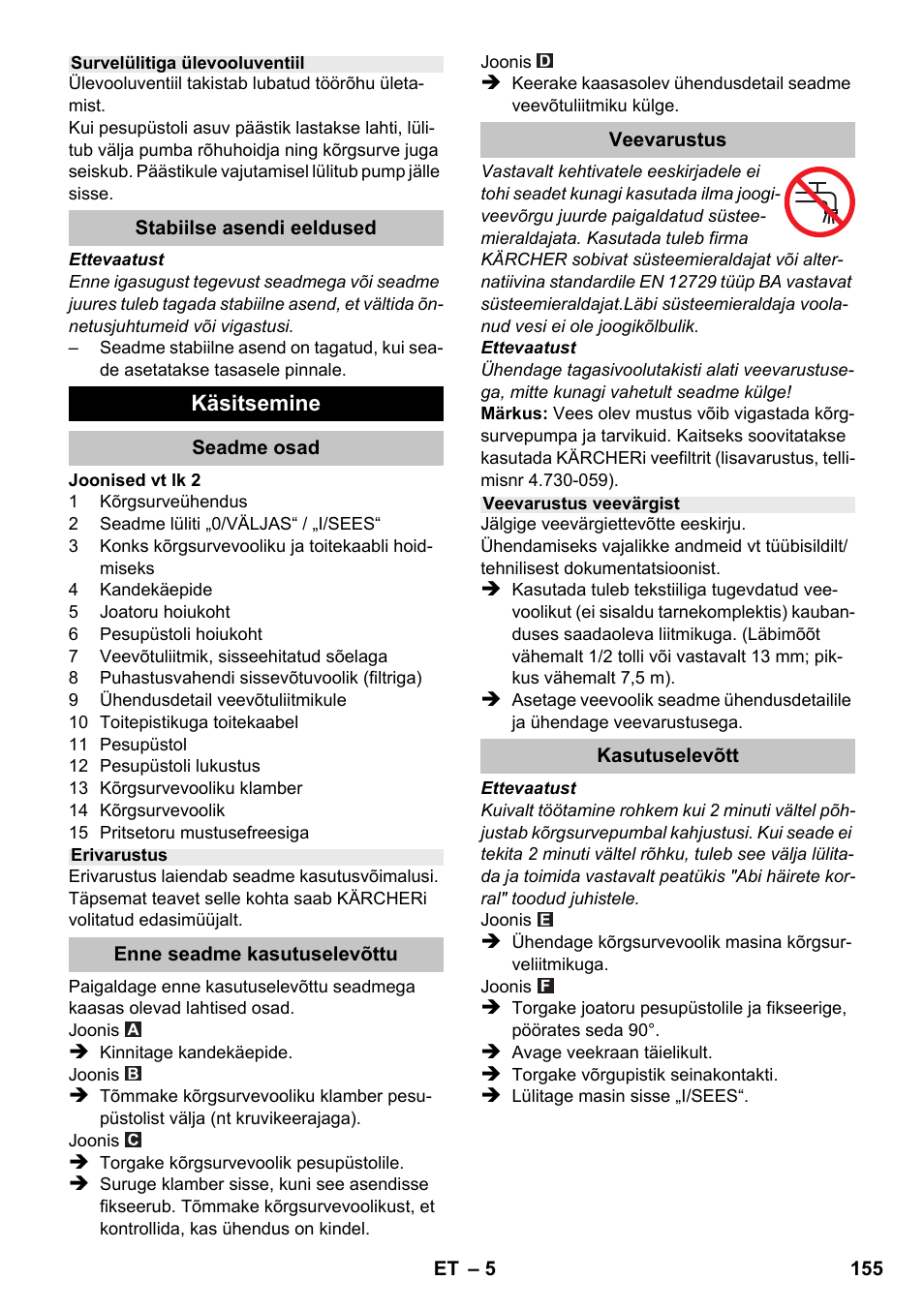 Karcher K 2 Basic User Manual | Page 155 / 180