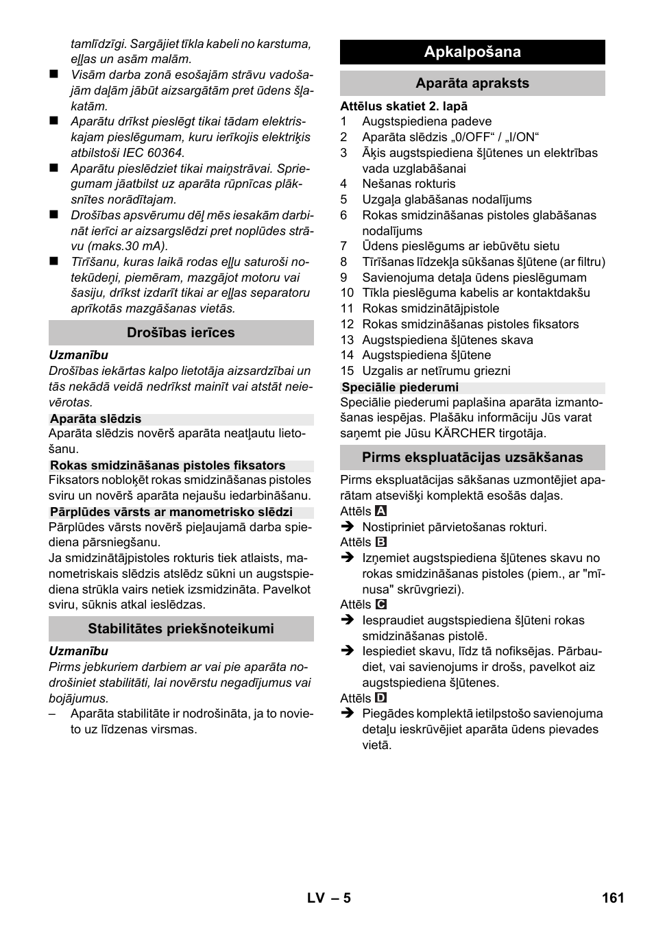 Karcher K 2 Basic User Manual | Page 161 / 180