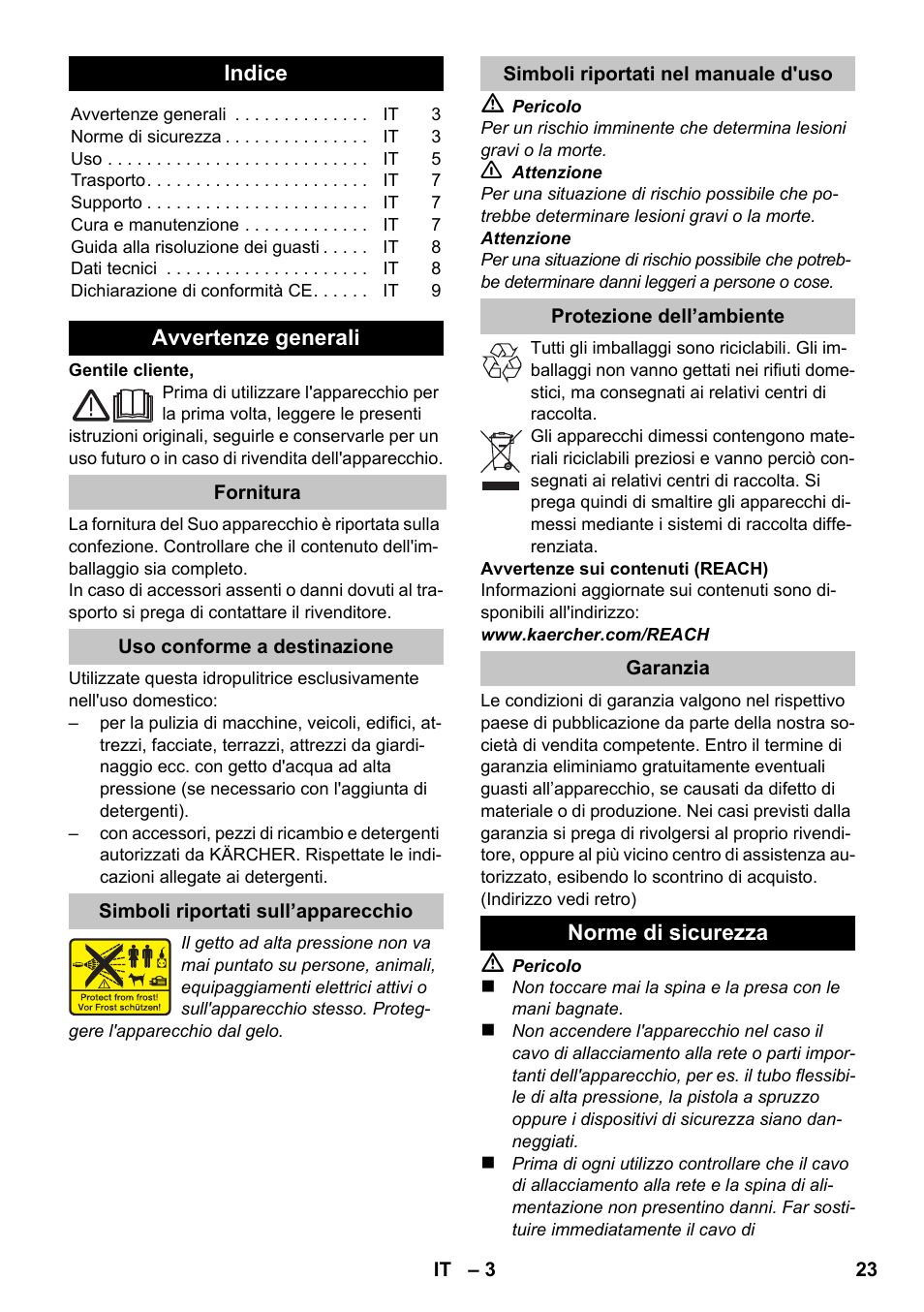 Italiano, Português | Karcher K 2 Basic User Manual | Page 23 / 180