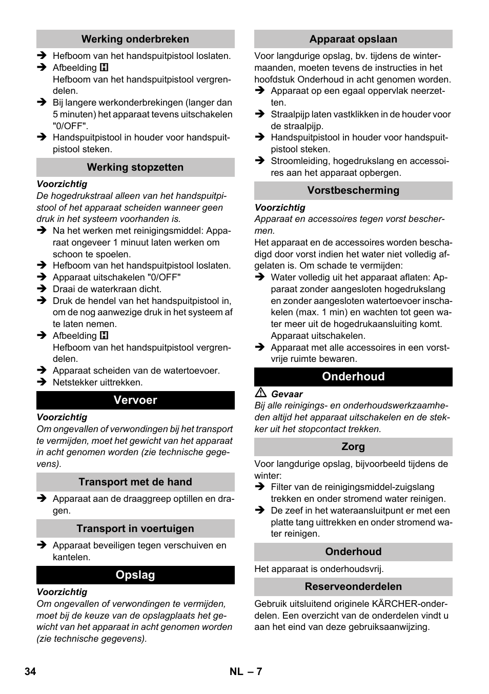 Karcher K 2 Basic User Manual | Page 34 / 180