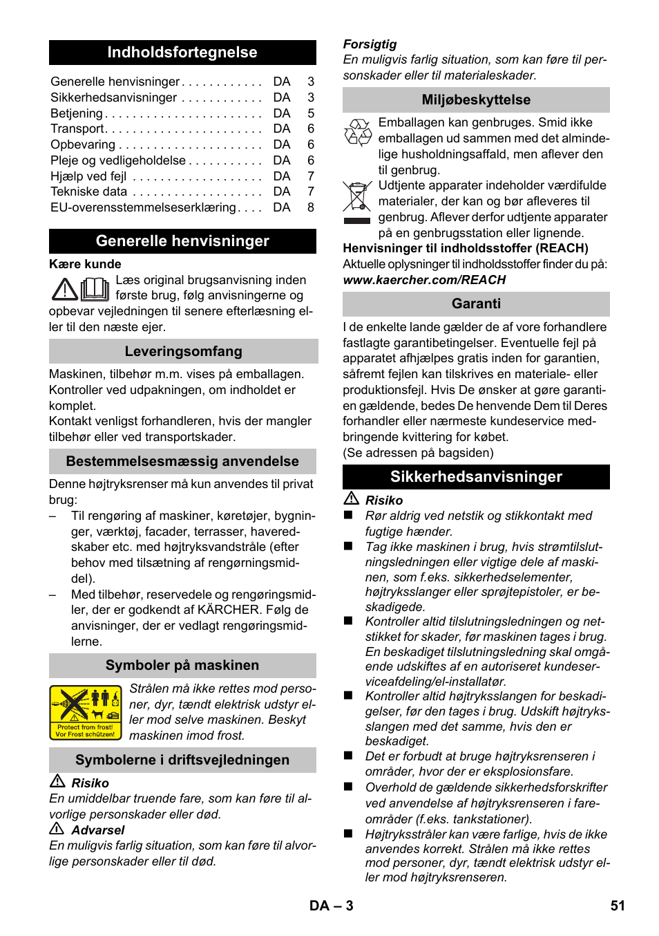 Dansk, Suomi | Karcher K 2 Basic User Manual | Page 51 / 180