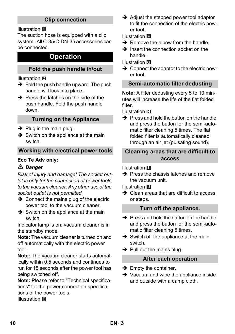 Operation | Karcher NT 14-1 Eco Adv User Manual | Page 10 / 40