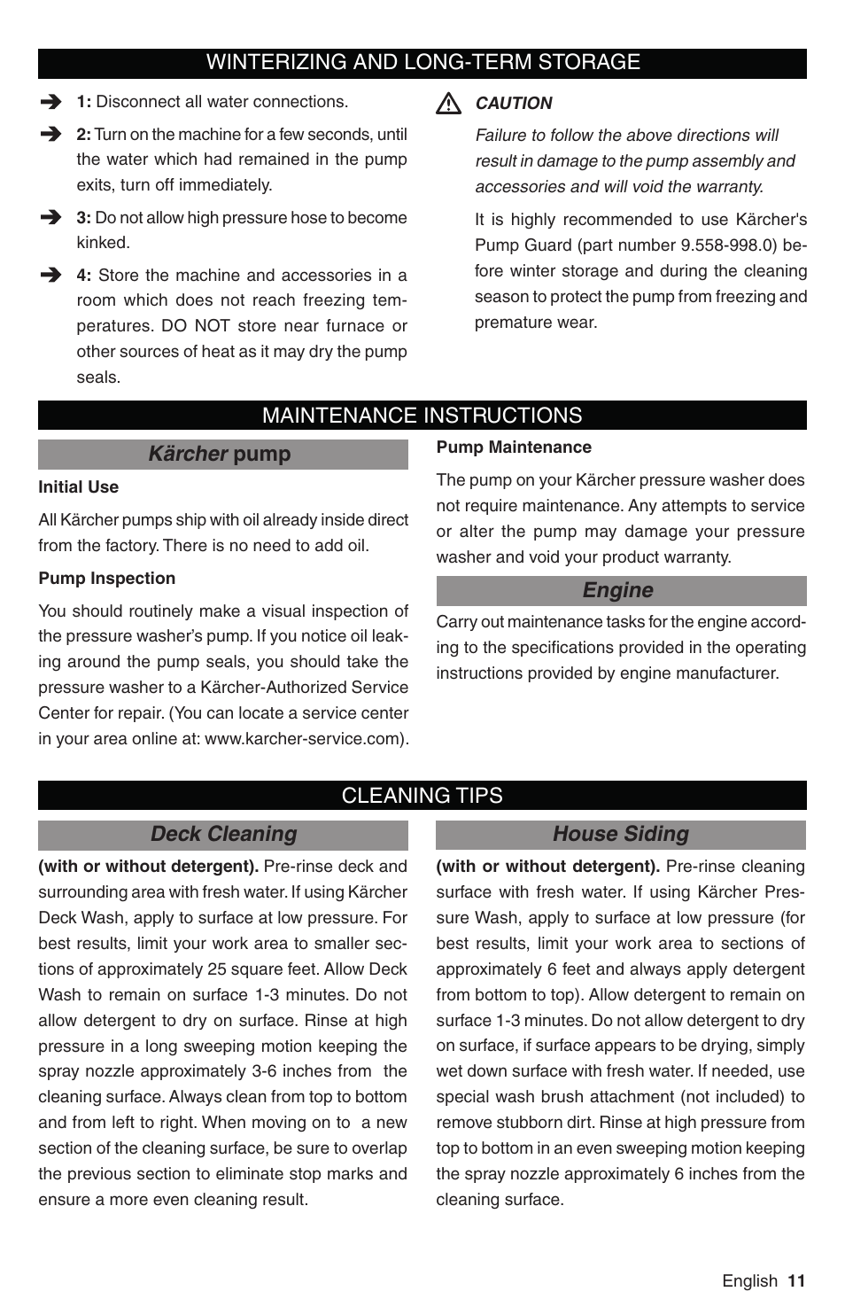 Karcher G 2800 FC User Manual | Page 11 / 44