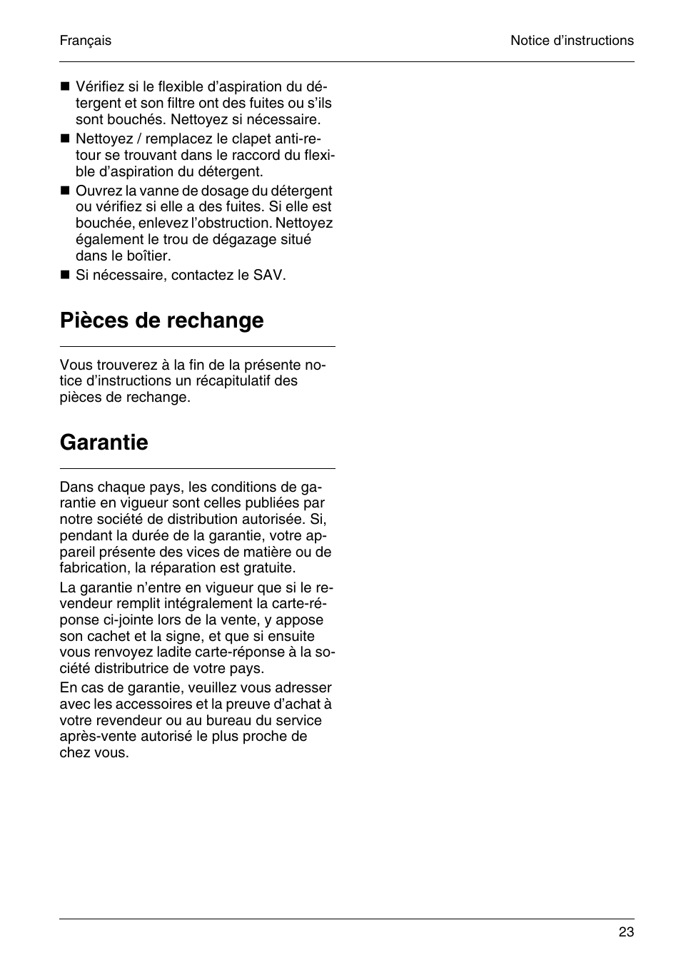 Pièces de rechange, Garantie | Karcher HD 4-5-32-4 S Eb User Manual | Page 23 / 36