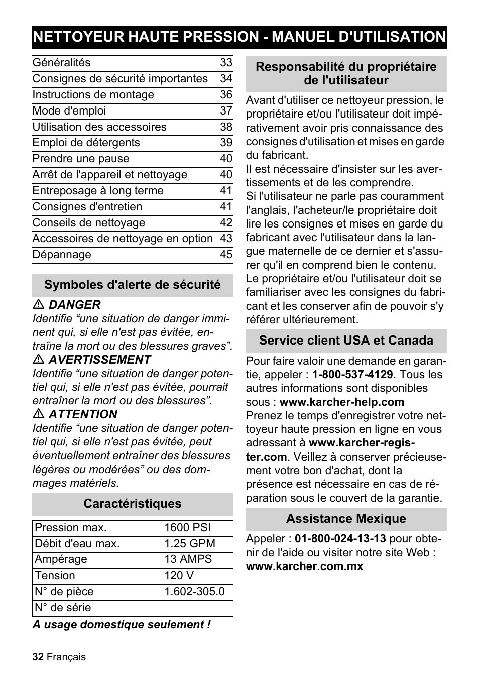 Nettoyeur haute pression - manuel d'utilisation | Karcher K 2-425 User Manual | Page 32 / 48