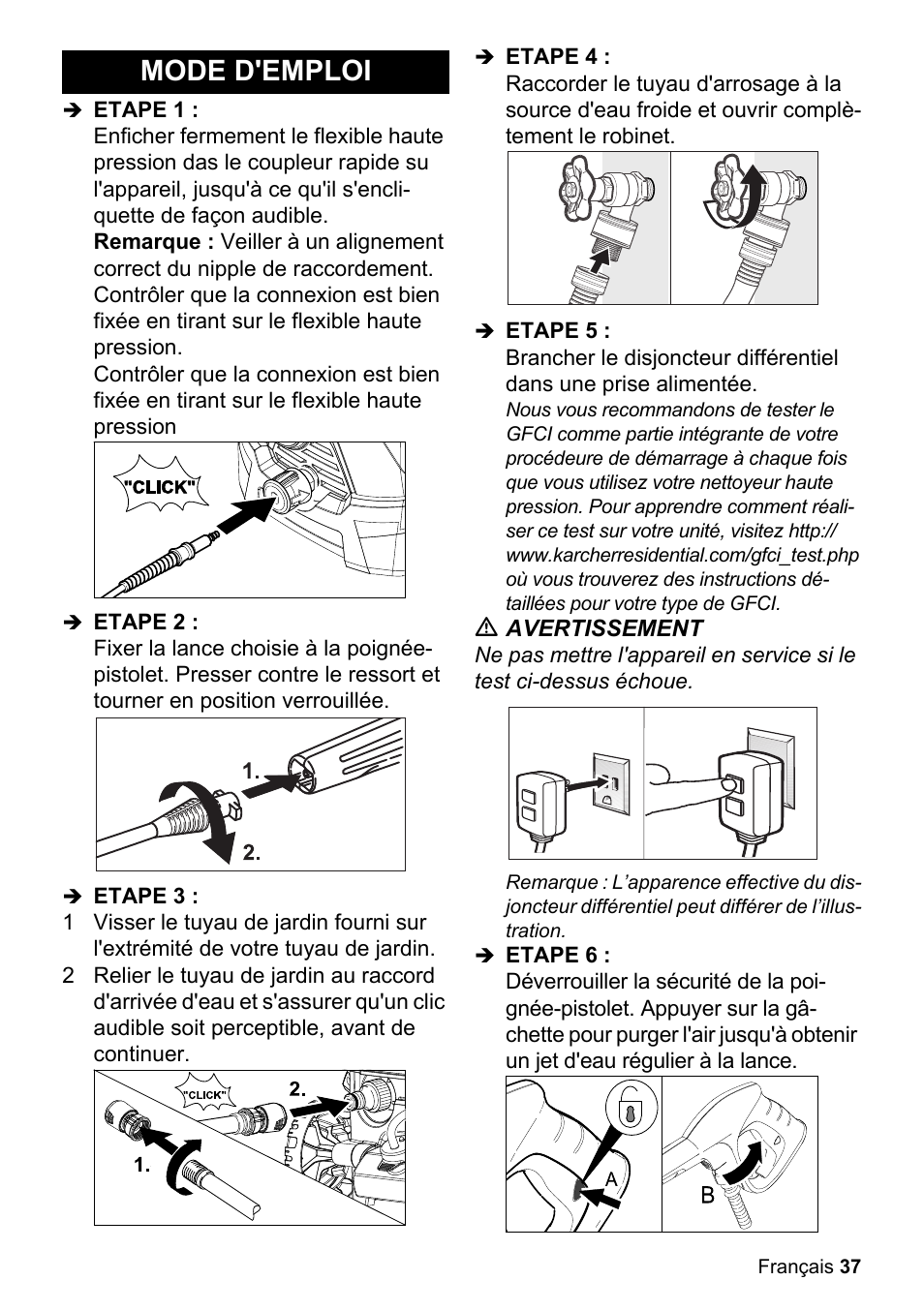 Mode d'emploi | Karcher K 2-425 User Manual | Page 37 / 48