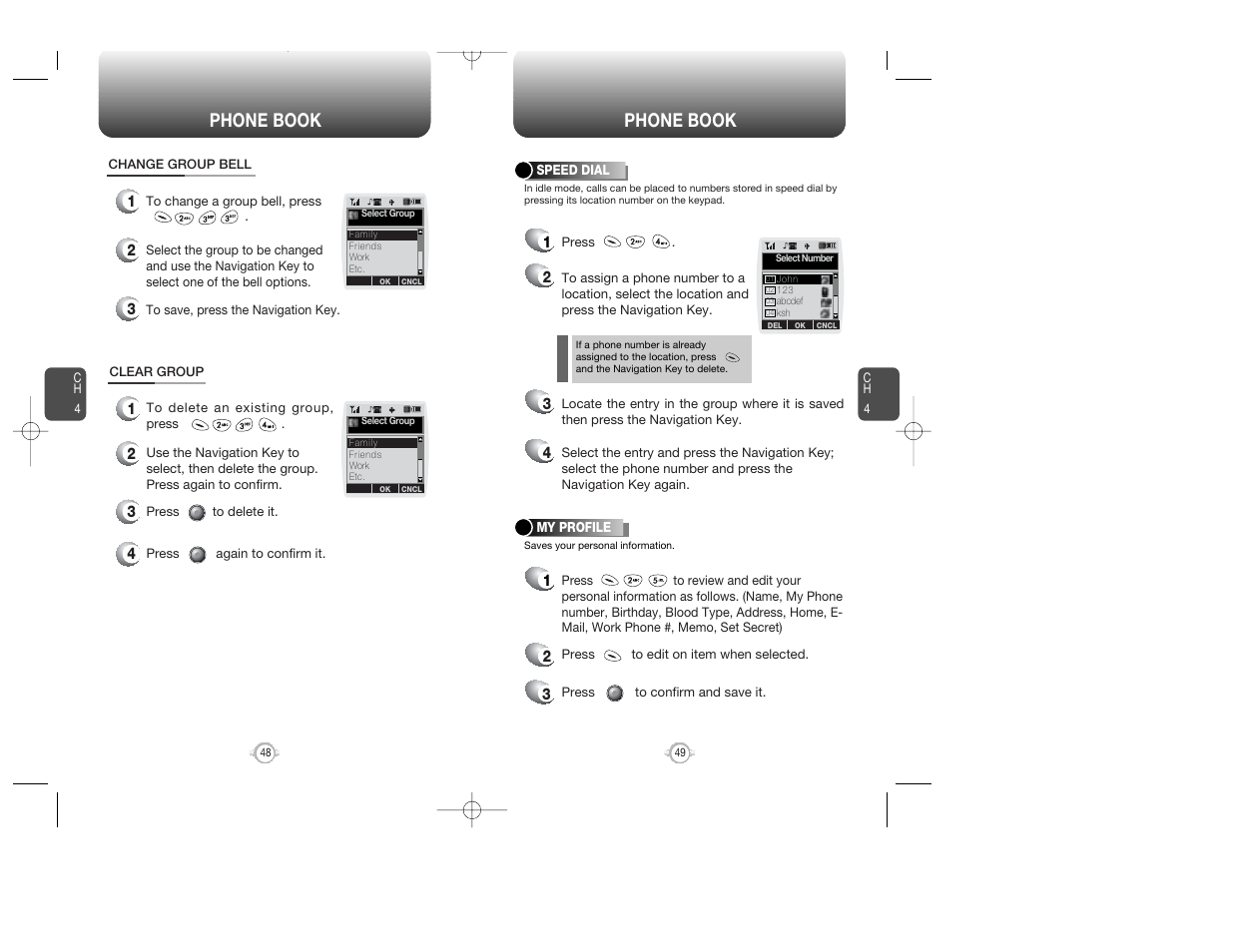 Phone book | Audiovox WIRELESS HANDSET WITH GPS CDM-8300 User Manual | Page 26 / 67