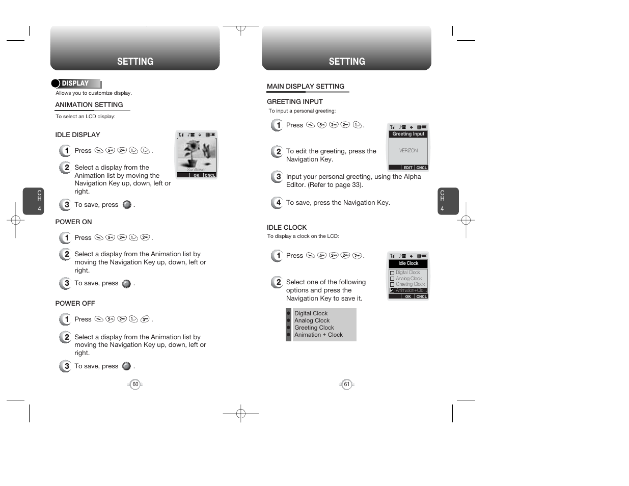 Setting | Audiovox WIRELESS HANDSET WITH GPS CDM-8300 User Manual | Page 32 / 67