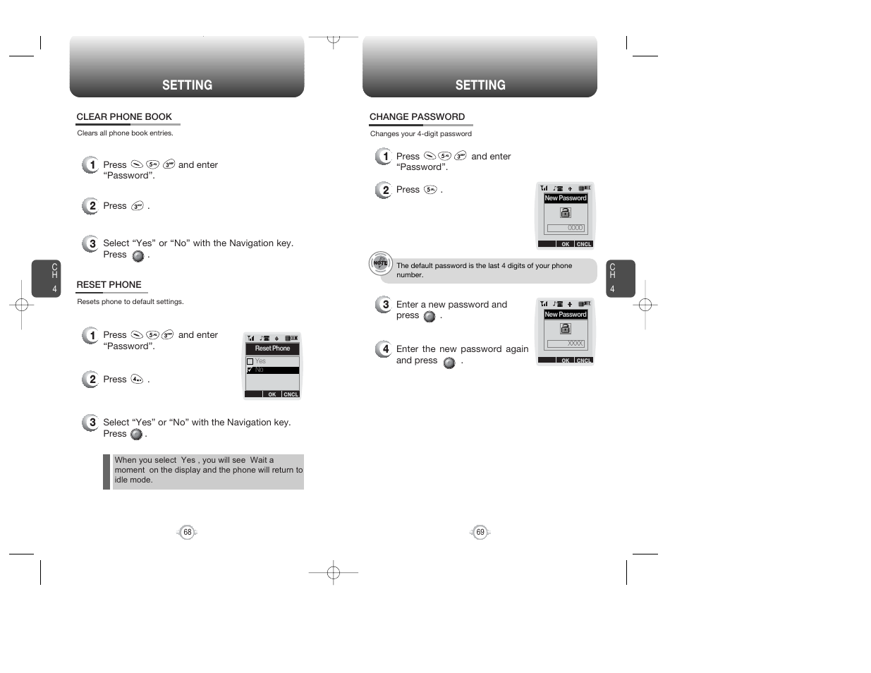 Setting | Audiovox WIRELESS HANDSET WITH GPS CDM-8300 User Manual | Page 36 / 67