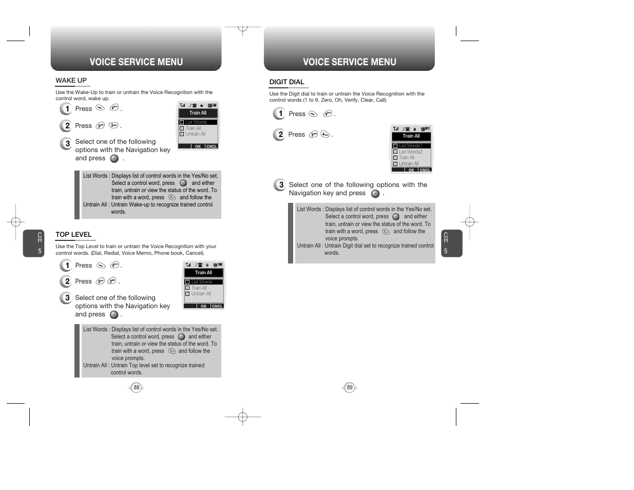 Voice service menu | Audiovox WIRELESS HANDSET WITH GPS CDM-8300 User Manual | Page 46 / 67
