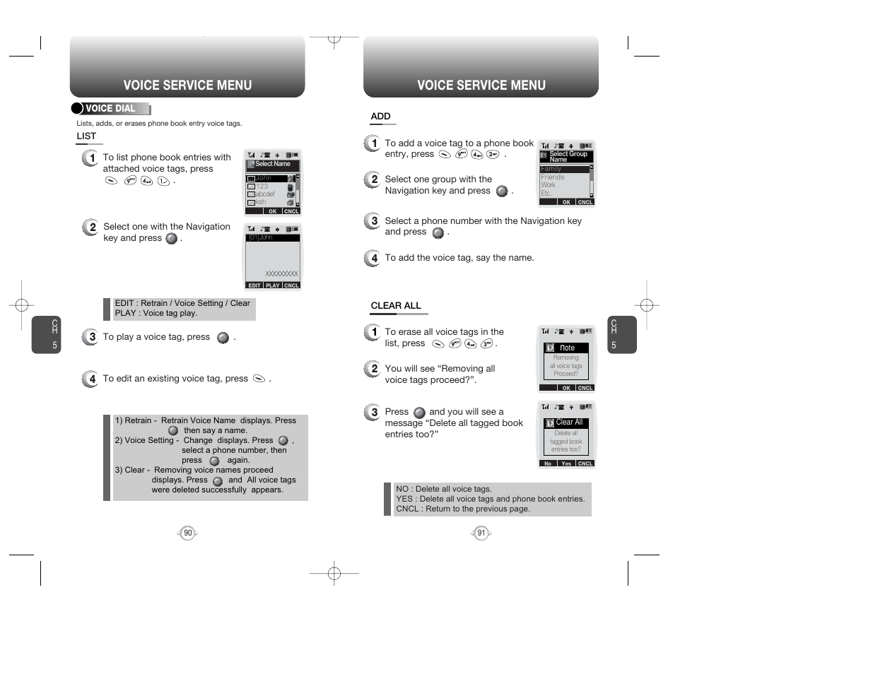 Voice service menu | Audiovox WIRELESS HANDSET WITH GPS CDM-8300 User Manual | Page 47 / 67