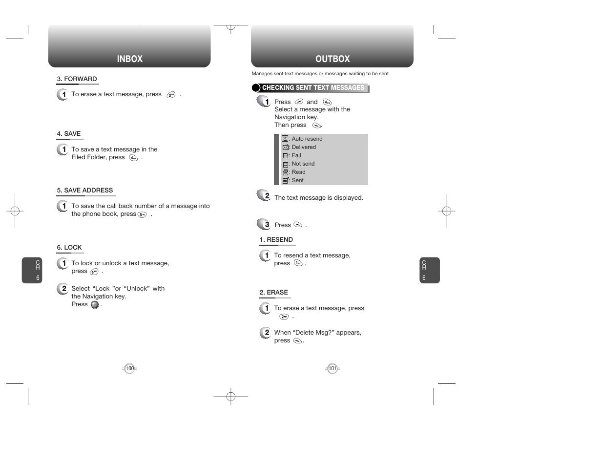 Inbox outbox | Audiovox WIRELESS HANDSET WITH GPS CDM-8300 User Manual | Page 52 / 67