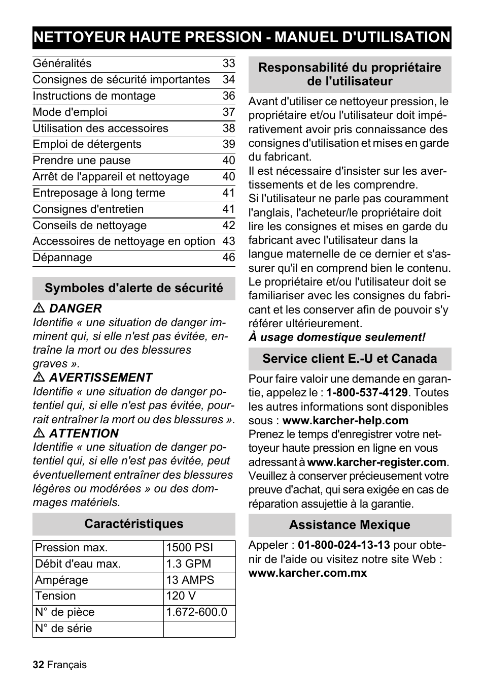 Nettoyeur haute pression - manuel d'utilisation | Karcher K 2-20 M Plus User Manual | Page 32 / 48