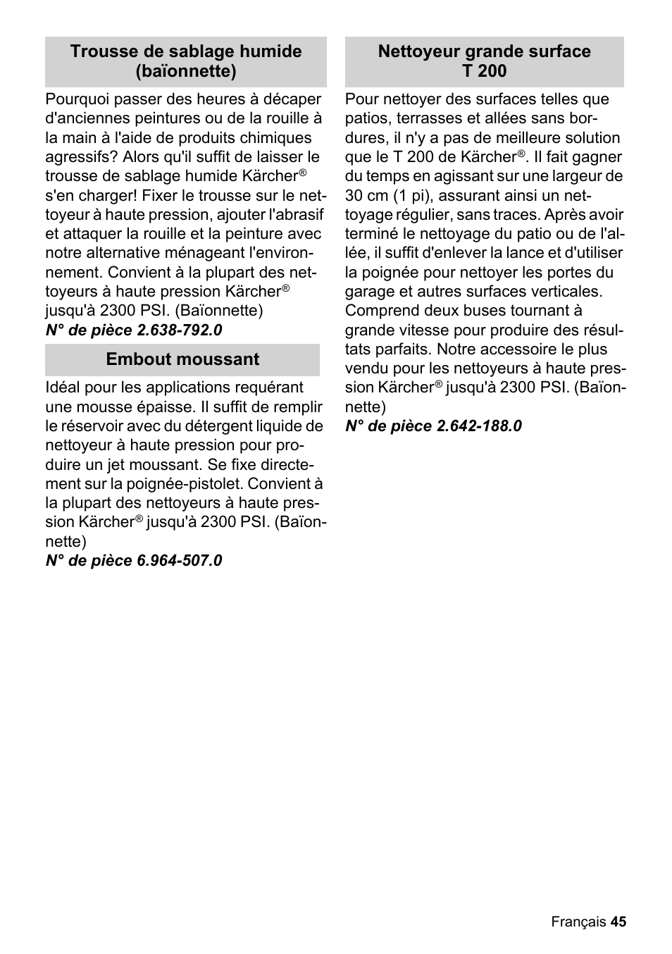 Karcher K 2-20 M Plus User Manual | Page 45 / 48