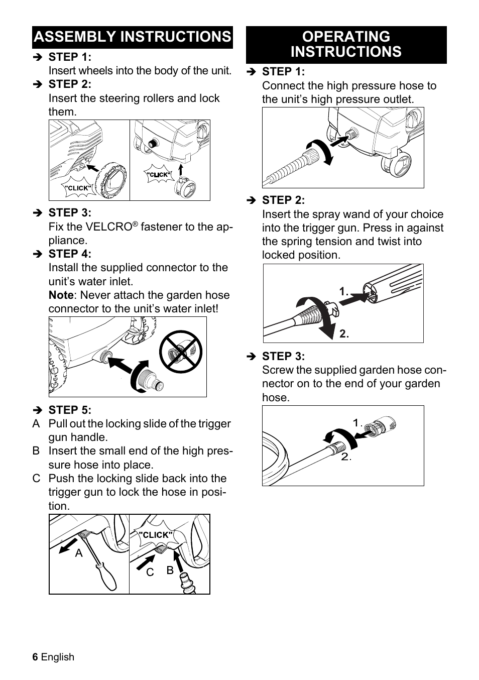 Assembly instructions operating instructions | Karcher K 2-20 M Plus User Manual | Page 6 / 48