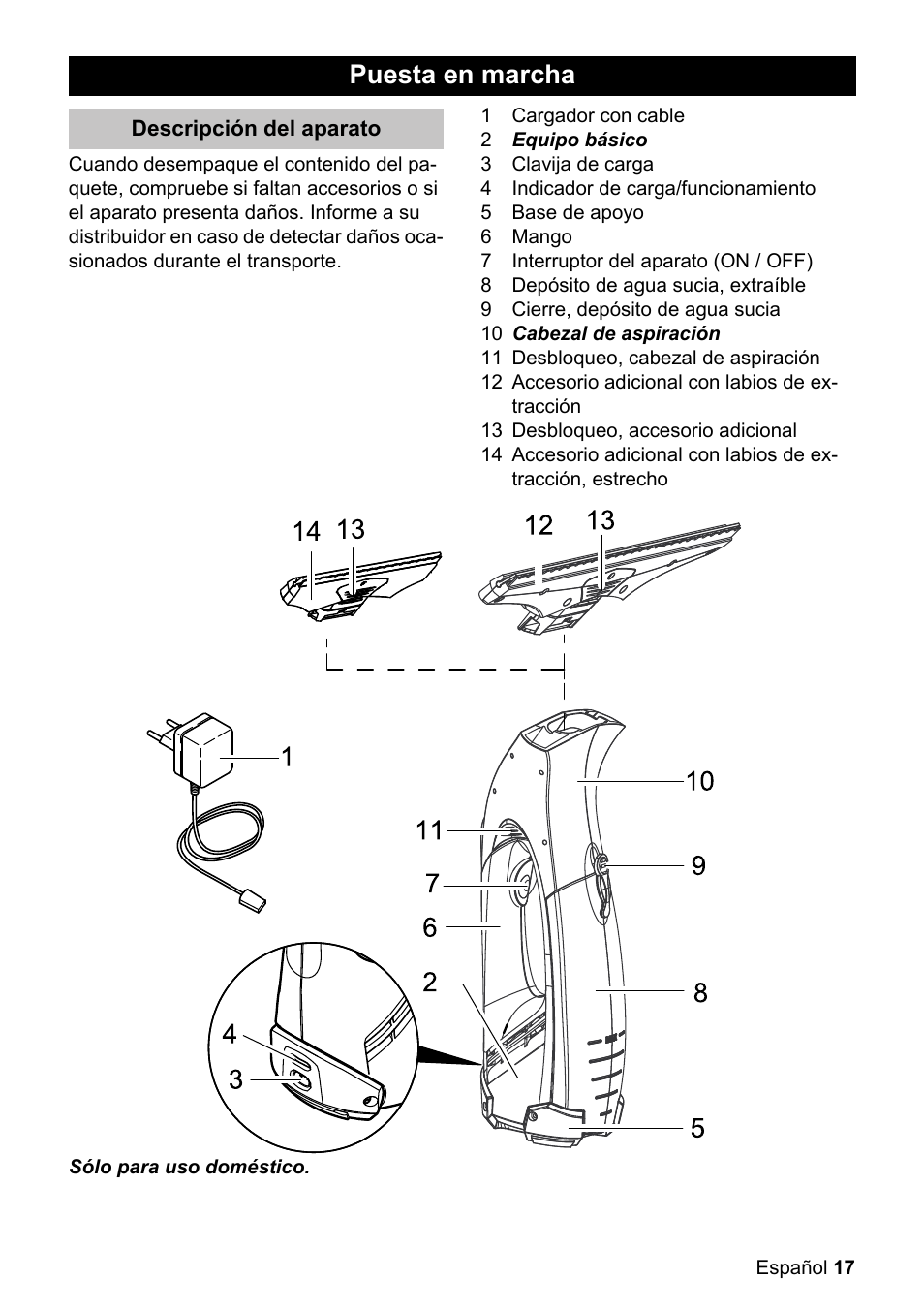 Puesta en marcha | Karcher WV 55 User Manual | Page 17 / 24