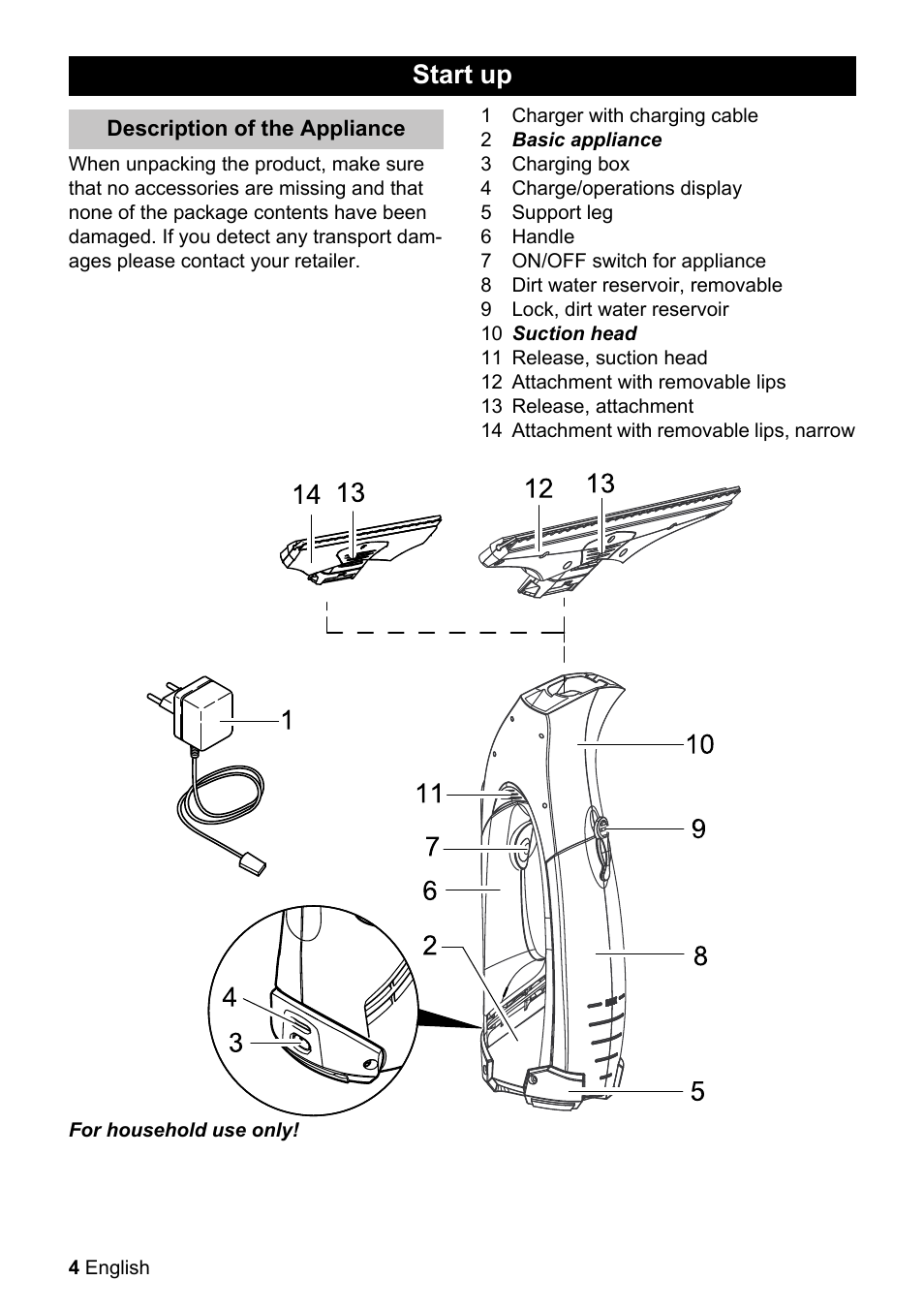 Start up | Karcher WV 55 User Manual | Page 4 / 24