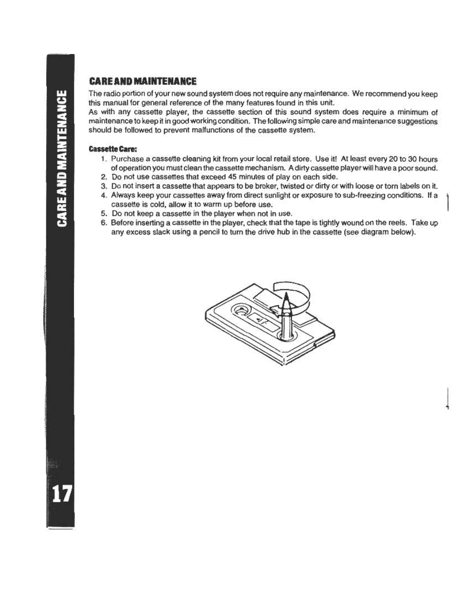 Care and maintenance | Audiovox AV-970 User Manual | Page 18 / 19