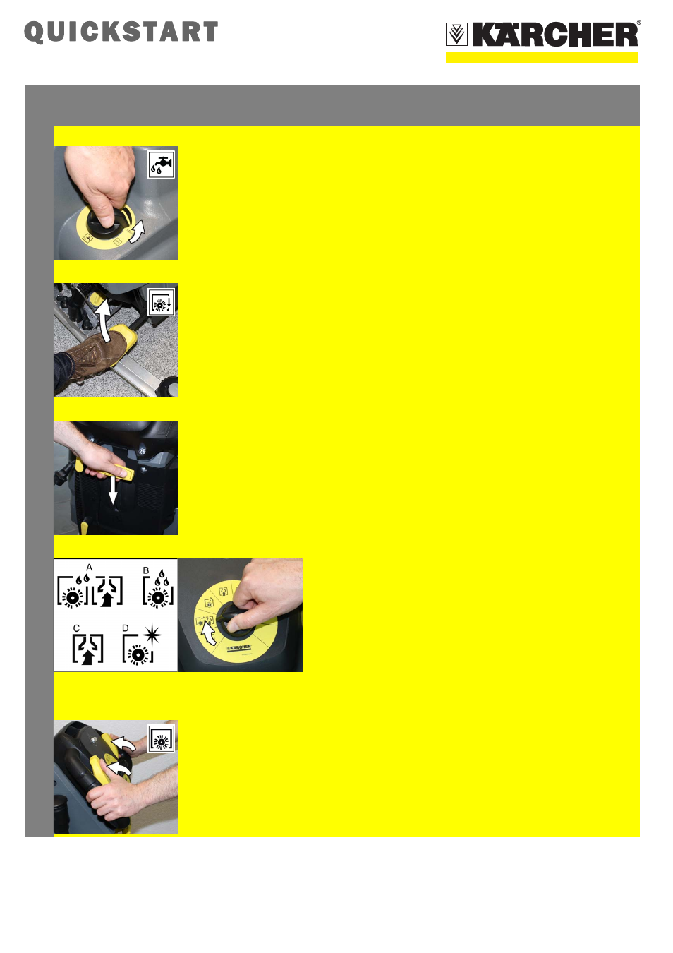 Quickstart, Operation | Karcher B 40 W DOSE roller User Manual | Page 2 / 5