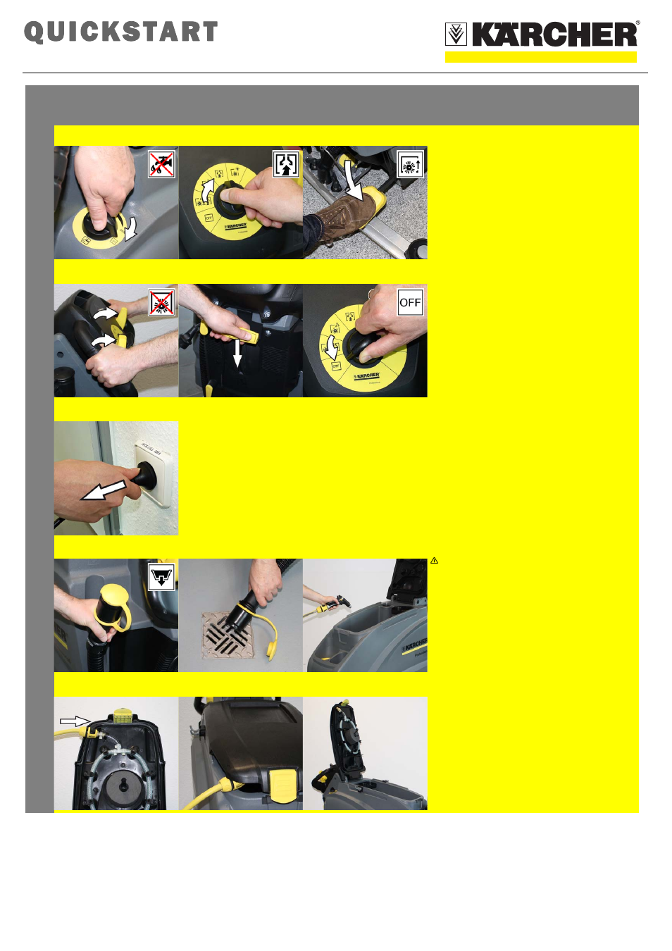 Quickstart, Finish operation | Karcher B 40 W DOSE roller User Manual | Page 3 / 5