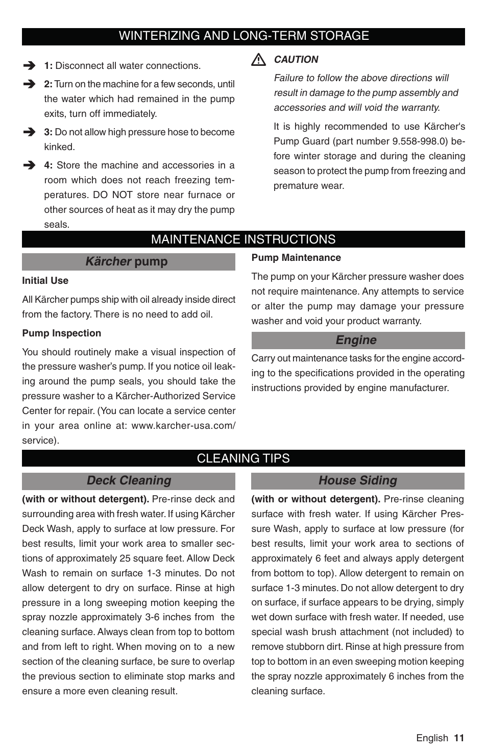 Karcher G 2700 DH User Manual | Page 11 / 44