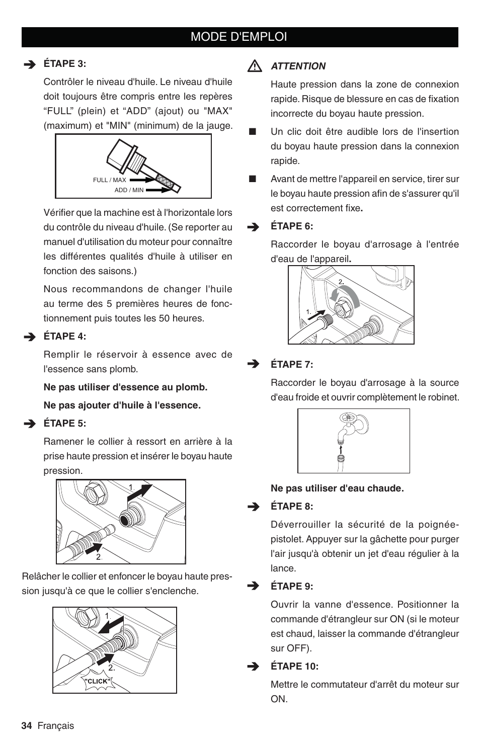 Mode d'emploi | Karcher G 2700 DH User Manual | Page 34 / 44